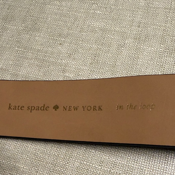 Kate Spade Genuine Leather Pebbled Belt L/XL Gold Buckle Black 36” - Picture 6 of 14